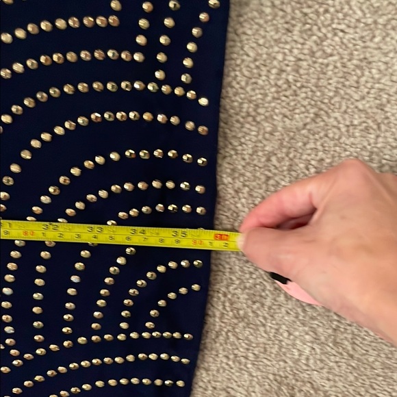 Trina Turk Midnight Blue Dress with Ivory Accents - Picture 5 of 6